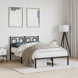 Gossi cadru de pat metalic cu tablie, negru, 120x200 cm
