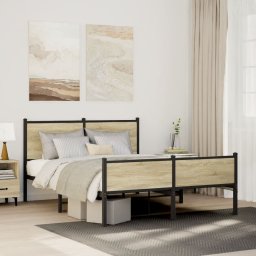 Gossi cadru de pat metalic fara saltea, stejar sonoma, 150x200 cm