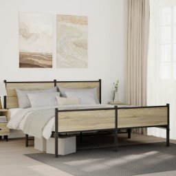 Gossi cadru de pat metalic fara saltea, stejar sonoma, 160x200 cm