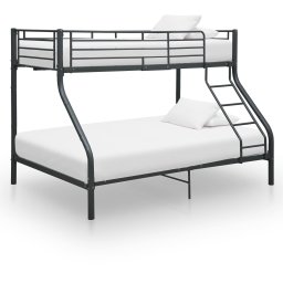 Gossi cadru de pat supraetajat, negru, 140 x 200/90 x 200 cm, metal