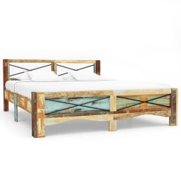 Gossi cadru de pat, 140 x 200 cm, lemn masiv reciclat