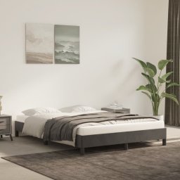 Gossi cadru de pat, gri inchis, 140 x 200 cm, catifea