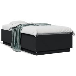 Gossi cadru de pat, negru, 90x190 cm, lemn prelucrat