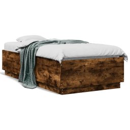 Gossi cadru de pat, stejar fumuriu, 90x190 cm, lemn prelucrat