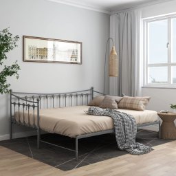 Gossi cadru pat canapea extensibila, gri, 90x200 cm, metal