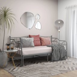 Gossi cadru pat canapea extensibila, gri, 90x200 cm, metal