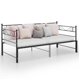 Gossi cadru pat canapea extensibila, negru, 90x200 cm, metal