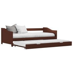 Gossi cadru pat canapea, extensibil, maro, 90 x 200 cm, lemn de pin