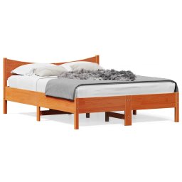 Gossi cadru pat fara saltea, maro ceruit, 120x200 cm, lemn masiv pin