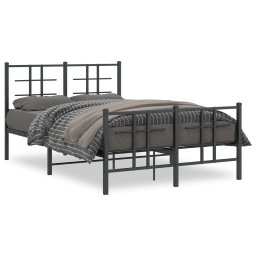 Gossi cadru pat metalic cu tablie de cap/picioare, negru, 120x190 cm
