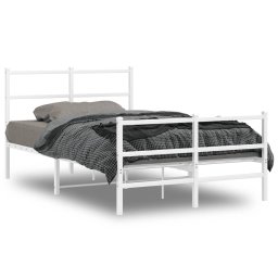 Gossi cadru pat metalic cu tablie de cap/picioare , alb, 120x190 cm