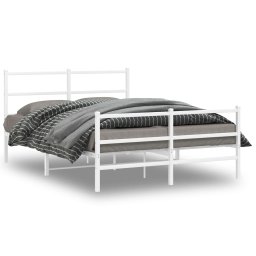 Gossi cadru pat metalic cu tablie de cap/picioare , alb, 135x190 cm