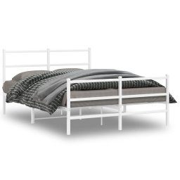 Gossi cadru pat metalic cu tablie de cap/picioare , alb, 140x200 cm