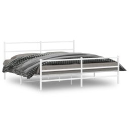 Gossi cadru pat metalic cu tablie de cap/picioare , alb, 183x213 cm