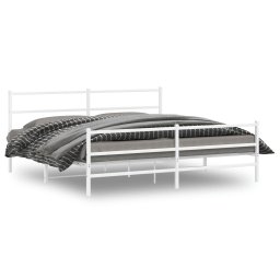 Gossi cadru pat metalic cu tablie de cap/picioare , alb, 193x203 cm