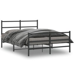 Gossi cadru pat metalic cu tablie de cap/picioare , negru, 135x190 cm