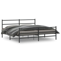 Gossi cadru pat metalic cu tablii de cap/picioare , negru, 183x213 cm