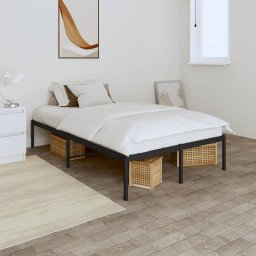 Gossi cadru pat metalic, negru, 135x190 cm