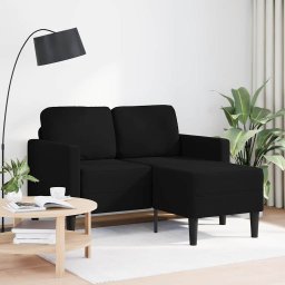 Gossi canapea cu 2 locuri cu sezlong in forma de l tesatura neagra