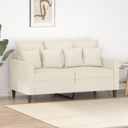 Gossi canapea cu 2 locuri, crem, 120 cm, catifea