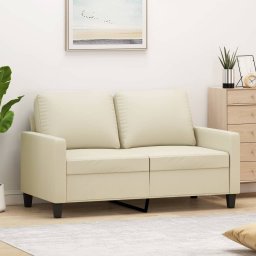 Gossi canapea cu 2 locuri, crem, 120 cm, piele ecologica