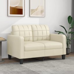 Gossi canapea cu 2 locuri, crem, 120 cm, piele ecologica