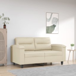 Gossi canapea cu 2 locuri, crem, 120 cm, piele ecologica