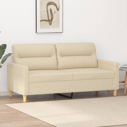 Gossi canapea cu 2 locuri, crem, 140 cm, material textil