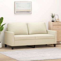 Gossi canapea cu 2 locuri, crem, 140 cm, piele ecologica