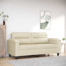 Gossi canapea cu 2 locuri, crem, 140 cm, piele ecologica