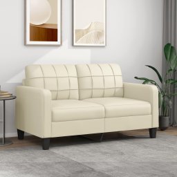 Gossi canapea cu 2 locuri, crem, 140 cm, piele ecologica