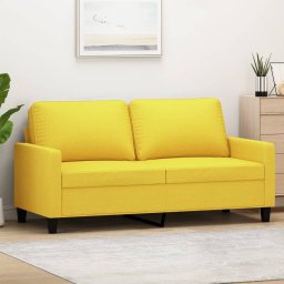 Gossi canapea cu 2 locuri, galben deschis, 140 cm, material textil