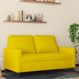 Gossi canapea cu 2 locuri, galben, 120 cm, catifea