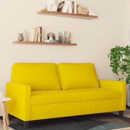 Gossi canapea cu 2 locuri, galben, 140 cm, catifea