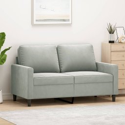 Gossi canapea cu 2 locuri, gri deschis, 120 cm, catifea
