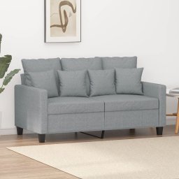 Gossi canapea cu 2 locuri, gri deschis, 120 cm, material textil