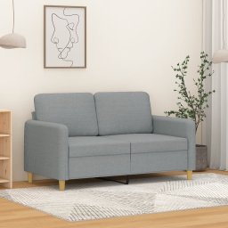 Gossi canapea cu 2 locuri, gri deschis, 120 cm, material textil