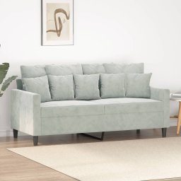 Gossi canapea cu 2 locuri, gri deschis, 140 cm, catifea