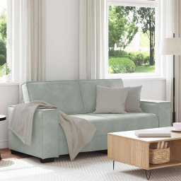 Gossi canapea cu 2 locuri, gri deschis, 140 cm, catifea