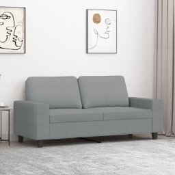 Gossi canapea cu 2 locuri, gri deschis, 140 cm, material textil