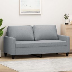 Gossi canapea cu 2 locuri, gri deschis, 140 cm, material textil