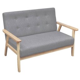 Gossi canapea cu 2 locuri, gri deschis, material textil