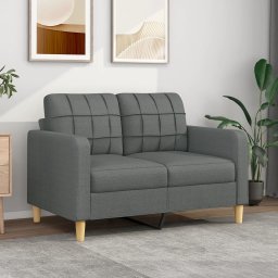 Gossi canapea cu 2 locuri, gri inchis, 120 cm, material textil