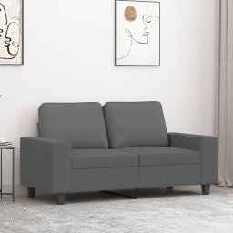 Gossi canapea cu 2 locuri, gri inchis, 120 cm, material textil