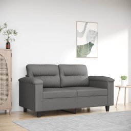 Gossi canapea cu 2 locuri, gri inchis, 120 cm, tesatura microfibra
