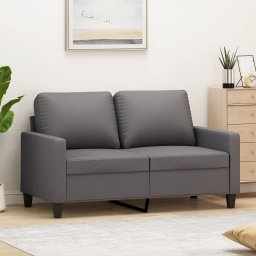 Gossi canapea cu 2 locuri, gri, 120 cm, piele ecologica