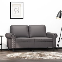 Gossi canapea cu 2 locuri, gri, 120 cm, piele ecologica