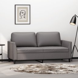 Gossi canapea cu 2 locuri, gri, 140 cm, piele ecologica