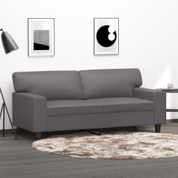 Gossi canapea cu 2 locuri, gri, 140 cm, piele ecologica