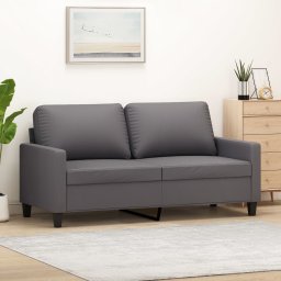 Gossi canapea cu 2 locuri, gri, 140 cm, piele ecologica